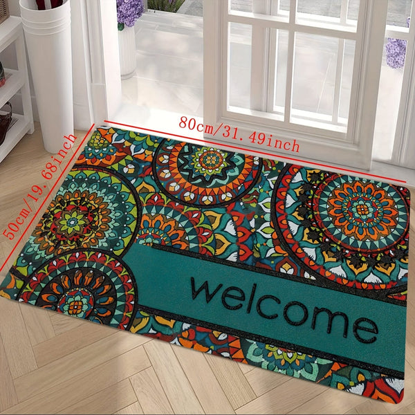 Planet Gates 19.68*31.49in/50*80cm 1pc Bohemian Stylish Doormat, Retro Pattern Carpet, Machine Washable Rug, Suitable For Home Decor Room Accessories Bedroom Living Room Reading Room Bedside Accessories