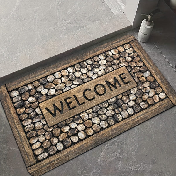 Planet Gates 19.68*31.49inch (50*80cm) 1pc Stone Pattern Entrance Doormat, Durable Stain-resistant Throw Carpet, Lightweight And Washable Rug, Suitable For Entrance Bedroom Living Room Kitchen Bathroom Home Room Supplies Spring Decor Gift