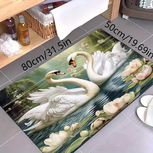 Planet Gates 19.68 X 31.49inch----50x80cm 1pc Flannel 3D Printing Non-Slip, Waterproof, And Dirt-Resistant Kitchen Floor Mat - Machine Washable And Rugs Perfect For Living Room, Laundry, And Bathroom - Enhance Room Decor And Protect Floors Mats