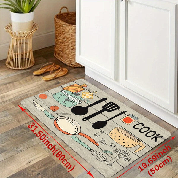 Planet Gates 19.69*31.50in/50*80cm 1pc, Soft Kitchen Rug, Cushioned Anti-Fatigue Kitchen Rug, Waterproof Non-Slip Kitchen Rugs Set, Runner Rug, Bedside Rug, Super Absorbent Machine Washable Carpet For Farmhouse Kitchen Home Office Sink Laundry