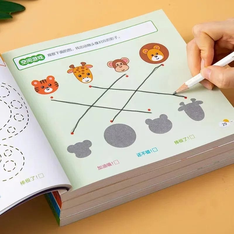 Planet Gates 190 Pages Mathematical Training Early Education Book Pen Control Kids Painting Brain Development for Kids 2-6 Years