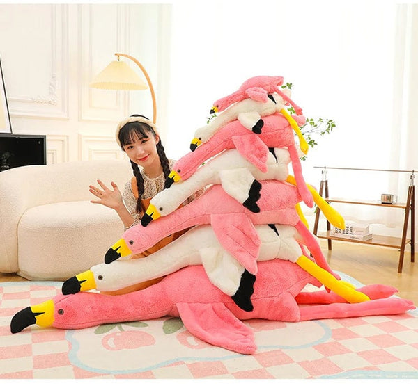 Planet Gates 190cm Pink Ins Flamingo Doll Stuffed Toy Soft Big Pillow Girl Heart-shaped Rag Bed Leg Birthday Christmas Gift Plush Toys Stitch