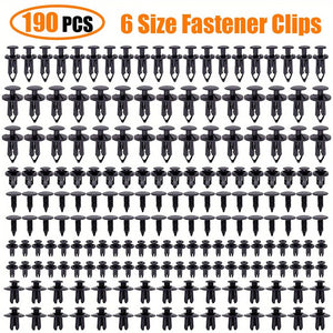 Planet Gates 190pcs 190pcs Car Retainer Clips 6 Sizes Plastic Fasteners Kit Auto Trim Panel Clip Mixed Car Body Bumper Rivet Set