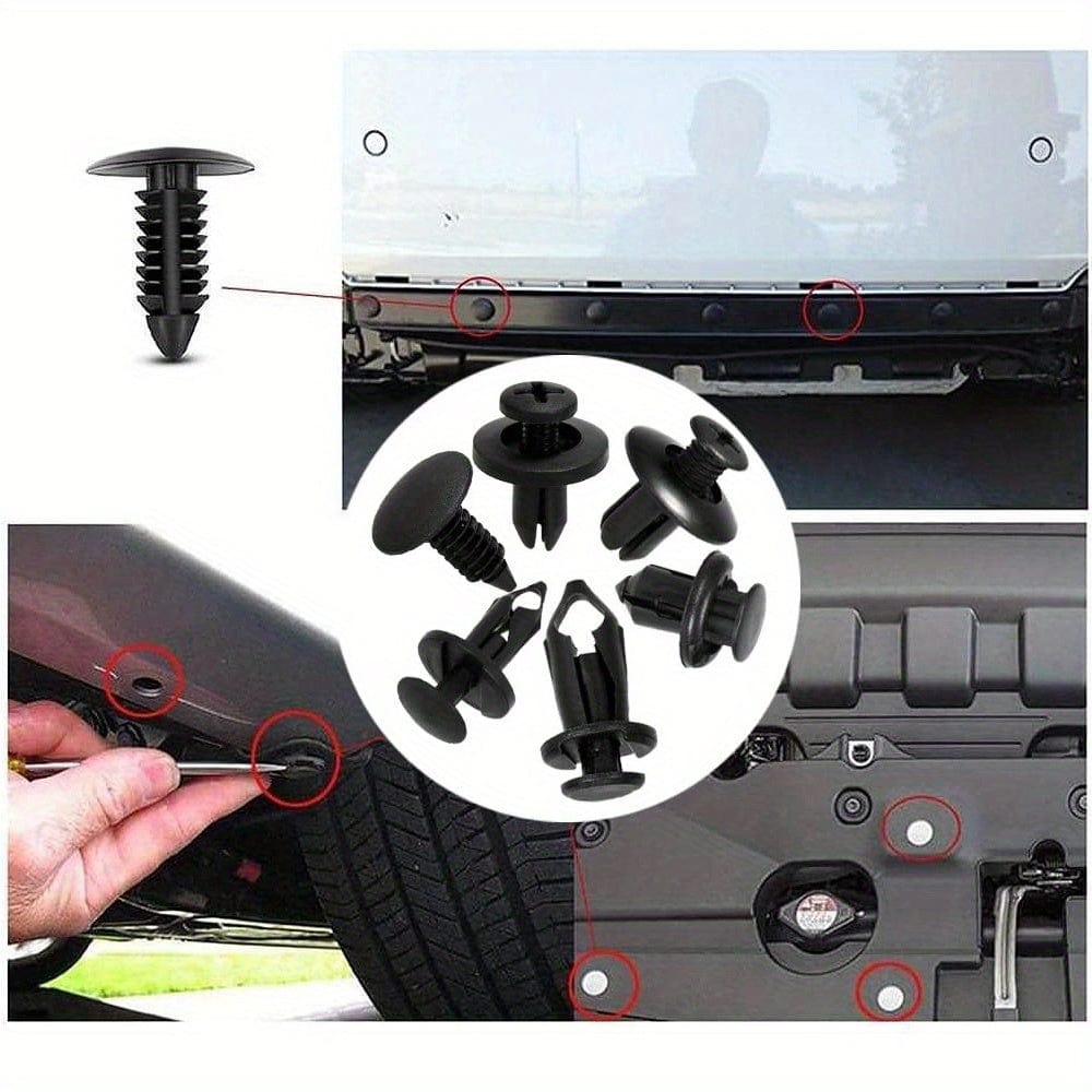Planet Gates 190pcs 190pcs Car Retainer Clips 6 Sizes Plastic Fasteners Kit Auto Trim Panel Clip Mixed Car Body Bumper Rivet Set