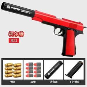 Planet Gates 1911 red G17 Soft Bullet Toy Gun Shell Ejection Foam Darts Pistol Desert Eagle Airsoft Gun With Silencer For Kid Adult