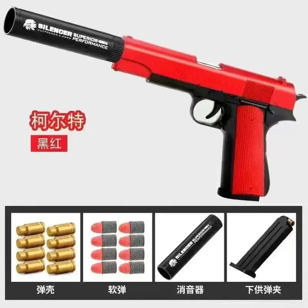 Planet Gates 1911 red G17 Soft Bullet Toy Gun Shell Ejection Foam Darts Pistol Desert Eagle Airsoft Gun With Silencer For Kid Adult