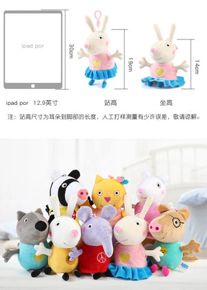 Planet Gates 19cm 100% Genuine PEPPA PIG Stuffed Soft Doll Peppa George Zoe Suzy Rebecca Emily Danny Pedro bear Dinosaur Children Plush toy