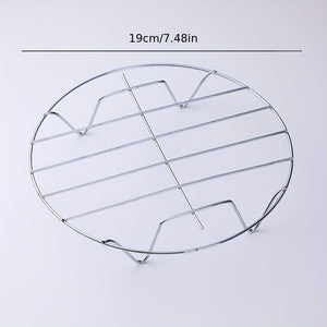 Planet Gates 19cm 1pc Cooking Rack Round Stainless Steel, Steamer Rack, Kitchen Tools, High Foot Steaming Rack, Four-Cornered Cooking Steamer, Steaming Rack, Kitchen Tools, Kitchen Supplies