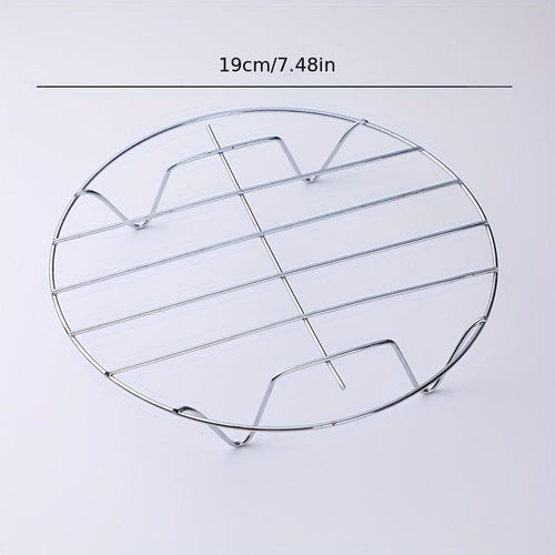 Planet Gates 19cm 1pc Cooking Rack Round Stainless Steel, Steamer Rack, Kitchen Tools, High Foot Steaming Rack, Four-Cornered Cooking Steamer, Steaming Rack, Kitchen Tools, Kitchen Supplies