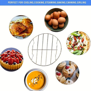 Planet Gates 19cm 1pc Cooking Rack Round Stainless Steel, Steamer Rack, Kitchen Tools, High Foot Steaming Rack, Four-Cornered Cooking Steamer, Steaming Rack, Kitchen Tools, Kitchen Supplies