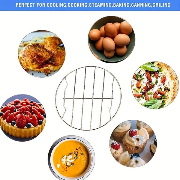 Planet Gates 19cm 1pc Cooking Rack Round Stainless Steel, Steamer Rack, Kitchen Tools, High Foot Steaming Rack, Four-Cornered Cooking Steamer, Steaming Rack, Kitchen Tools, Kitchen Supplies