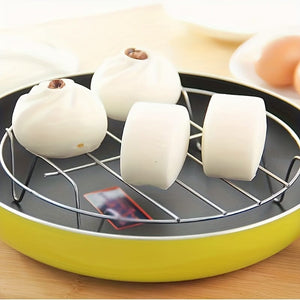 Planet Gates 19cm 1pc Cooking Rack Round Stainless Steel, Steamer Rack, Kitchen Tools, High Foot Steaming Rack, Four-Cornered Cooking Steamer, Steaming Rack, Kitchen Tools, Kitchen Supplies