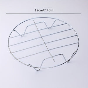 Planet Gates 19cm 1pc Cooking Rack Round Stainless Steel, Steamer Rack, Kitchen Tools, High Foot Steaming Rack, Four-Cornered Cooking Steamer, Steaming Rack, Kitchen Tools, Kitchen Supplies