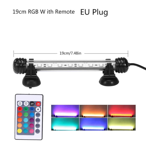 Planet Gates 19cm RGB EU Plug RGB Aquarium light 18-54cm Remote control diving lamp Colorful lamp 100-240v lamp for plants Fish tank essential Amphibious use