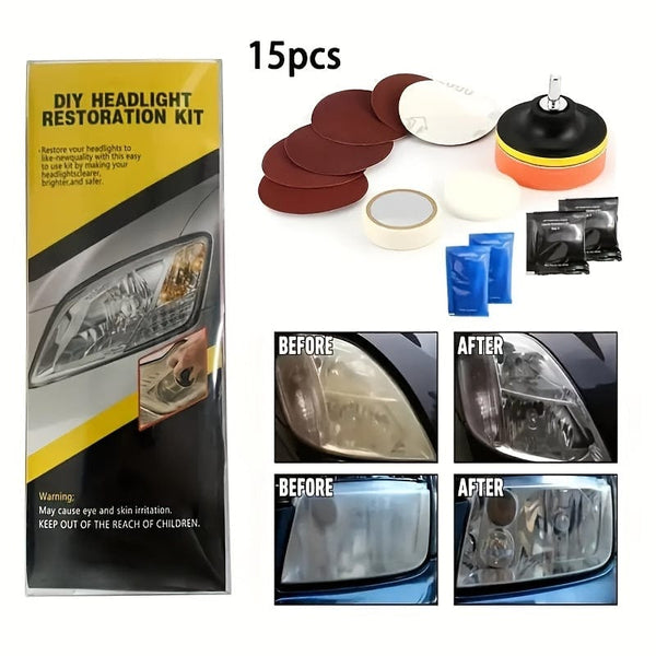 Planet Gates 1box Headlight Restoration Kit 1 Set Car Headlight Restoration Kit Headlight Repair Cleaning Kit Car Repairing Tools Car Maintenance