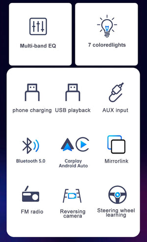 Planet Gates 1DIN 6.9 Carplay IPS 6.9 Inch 1Din Carplay Android Auto Car Radio Multimedia Video MP5 Player 1 Din No DVD with Bluetooth Stereo USB Charging