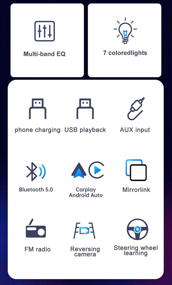 Planet Gates 1DIN 6.9 Carplay IPS 6.9 Inch 1Din Carplay Android Auto Car Radio Multimedia Video MP5 Player 1 Din No DVD with Bluetooth Stereo USB Charging