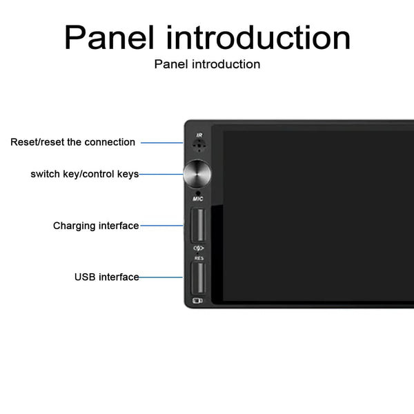 Planet Gates 1DIN 6.9 Carplay IPS 6.9 Inch 1Din Carplay Android Auto Car Radio Multimedia Video MP5 Player 1 Din No DVD with Bluetooth Stereo USB Charging