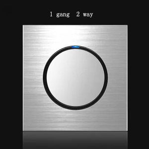 Planet Gates 1gang 2way 86 type 1 2 3 4 gang 1 2 way Silver aluminum alloy panel Switch socket LED use round box Industry German EU French light socket