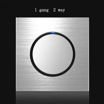 Planet Gates 1gang 2way 86 type 1 2 3 4 gang 1 2 way Silver aluminum alloy panel Switch socket LED use round box Industry German EU French light socket