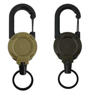 Planet Gates 1Khaki1Green New Outdoor Automatic Retractable Wire Rope Luya Anti-theft Tactical Keychain Telescopic Keychain Retractable Hook Tool