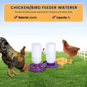 Planet Gates 1L Chicken Feeder Bucket Water Fountain Automatic Chick Drinker Bucket Drinking Quail drinking Bird equipment Waterer