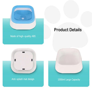 Planet Gates 1L Dog Drinking Water Bowls 1000ml Floating Non-Wetting Mouth Cat Slow Anti-Overflow Water Feeding Dispenser Large Capacity