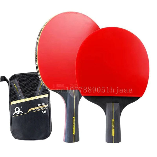 Planet Gates 1Long 1Short 6 Star Table Tennis Racket 2PCS Professional Ping Pong Racket Set Pimples-in Rubber Hight Quality Blade Bat Paddle with Bag