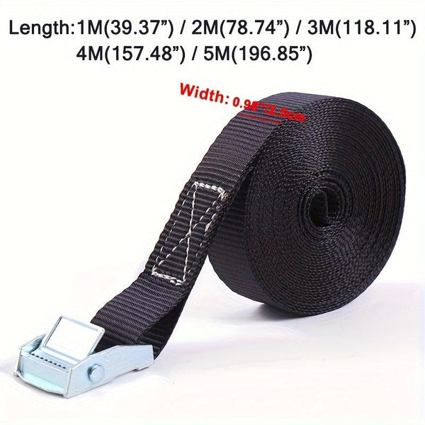 Planet Gates 1M/2M/3M/4M/5M Black Buckle Tie-Down Belt Cargo Straps For Car Motorcycle Bike With Metal Buckle Tow Rope Strong Ratchet Belt 1pc