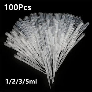 Planet Gates 1ml 100Pcs/Lot Laboratory Pipette 1ml 2ml 3ml 5ml Plastic Disposable Graduated Container Liquid Dropper Equipment Straw Makeup Tools