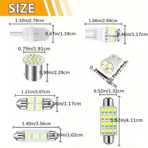 Planet Gates 1PACK 42pcs Car Interior Combo LED Map Dome Door Trunk License Plate Light Bulbs W5W 12V 2825 192 194 158 168 501 921 175 PC175 906 904 161, Xenon White