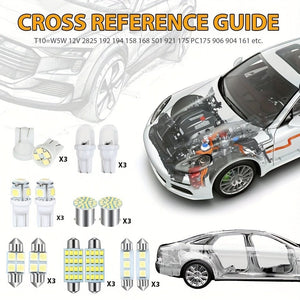 Planet Gates 1PACK 42pcs Car Interior Combo LED Map Dome Door Trunk License Plate Light Bulbs W5W 12V 2825 192 194 158 168 501 921 175 PC175 906 904 161, Xenon White