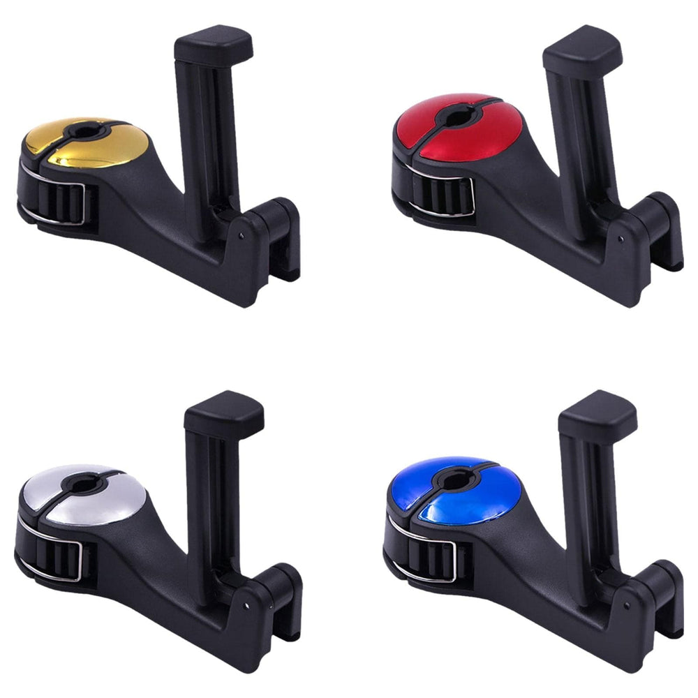 Planet Gates 1pack Car Headrest Hidden Hooks, Universal Multifunctional Car Headrest Hooks, 2 In 1 Car Seat Hooks For Placing Wallets And Bags Cell Phone Holder
