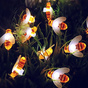 Planet Gates 1pack Solar Cute Honey Bee String Lights, Led String Fairy Light, 5M 20LED, Bee Outdoor Garden Fence Patio Christmas Garland Lights