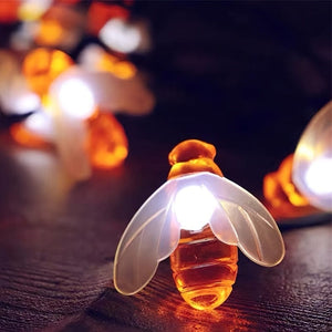 Planet Gates 1pack Solar Cute Honey Bee String Lights, Led String Fairy Light, 5M 20LED, Bee Outdoor Garden Fence Patio Christmas Garland Lights