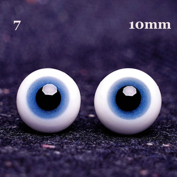 Planet Gates 1Pair 6/8/10/12/14 mm Glass Eyes Eyeball For BJD Doll Blue Black Safety Animal Toy Eyes DIY Doll Making Crafts Toy Accessories