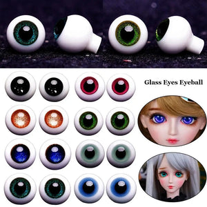 Planet Gates 1Pair 6/8/10/12/14 mm Glass Eyes Eyeball For BJD Doll Blue Black Safety Animal Toy Eyes DIY Doll Making Crafts Toy Accessories