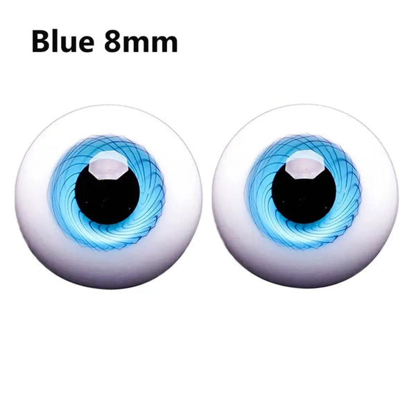 Planet Gates 1Pair 6/8/10/12/14 mm Glass Eyes Eyeball For BJD Doll Blue Black Safety Animal Toy Eyes DIY Doll Making Crafts Toy Accessories