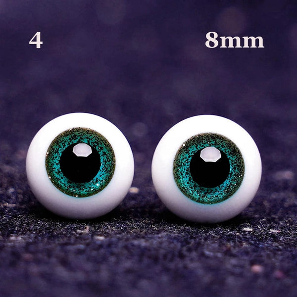 Planet Gates 1Pair 6/8/10/12/14 mm Glass Eyes Eyeball For BJD Doll Blue Black Safety Animal Toy Eyes DIY Doll Making Crafts Toy Accessories