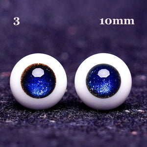 Planet Gates 1Pair 6/8/10/12/14 mm Glass Eyes Eyeball For BJD Doll Blue Black Safety Animal Toy Eyes DIY Doll Making Crafts Toy Accessories