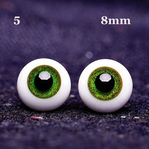 Planet Gates 1Pair 6/8/10/12/14 mm Glass Eyes Eyeball For BJD Doll Blue Black Safety Animal Toy Eyes DIY Doll Making Crafts Toy Accessories