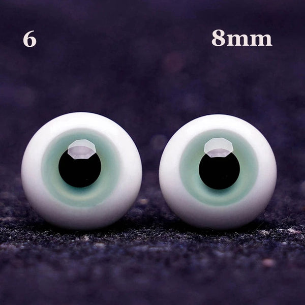 Planet Gates 1Pair 6/8/10/12/14 mm Glass Eyes Eyeball For BJD Doll Blue Black Safety Animal Toy Eyes DIY Doll Making Crafts Toy Accessories