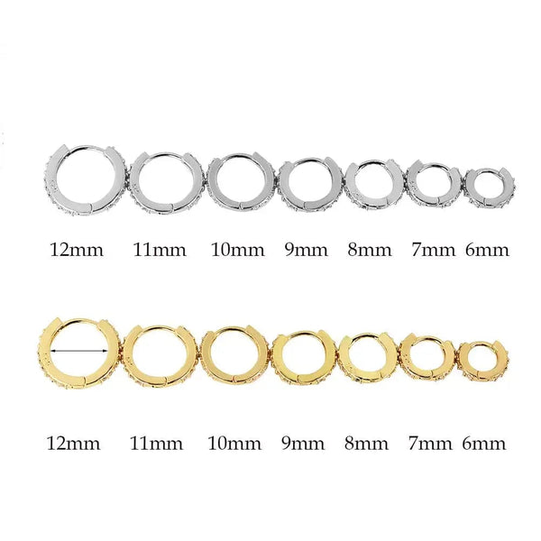 Planet Gates 1Pair Stainless Steel Minimal Hoop Earrings Crystal Zirconia Small Huggie Thin Cartilage Earrings Helix Tragus Piercing Jewelry