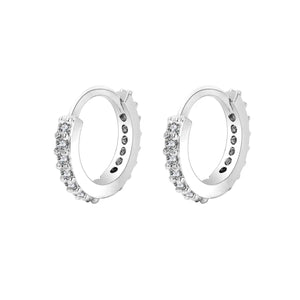 Planet Gates 1Pair Stainless Steel Minimal Hoop Earrings Crystal Zirconia Small Huggie Thin Cartilage Earrings Helix Tragus Piercing Jewelry
