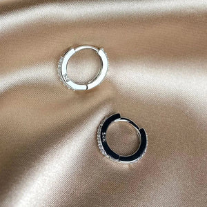 Planet Gates 1Pair Stainless Steel Minimal Hoop Earrings Crystal Zirconia Small Huggie Thin Cartilage Earrings Helix Tragus Piercing Jewelry