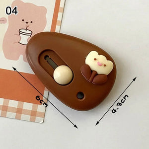Planet Gates 1pc-04 1PC Mini Utility Knife Cute Retractable Letter Opener Box Cutter Portable Carton Opener Paper Cutting Tool Random Color