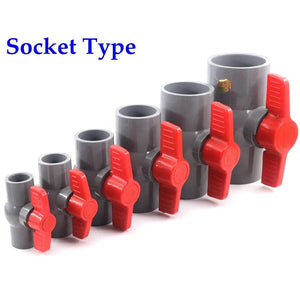 Planet Gates 1pc 1/2"~2" Thread and Socket Type Grey PVC Ball Valve Garden Irrigation Fittings Aquarium Fish Tank Switch Water Valve