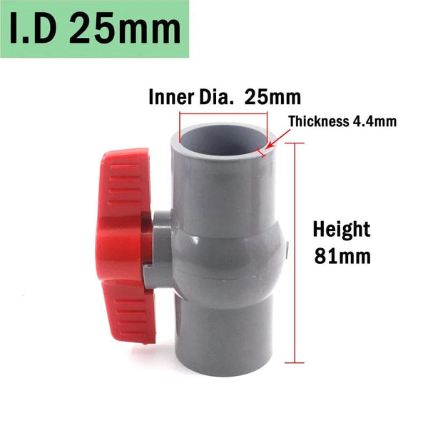 Planet Gates 1pc 1/2"~2" Thread and Socket Type Grey PVC Ball Valve Garden Irrigation Fittings Aquarium Fish Tank Switch Water Valve