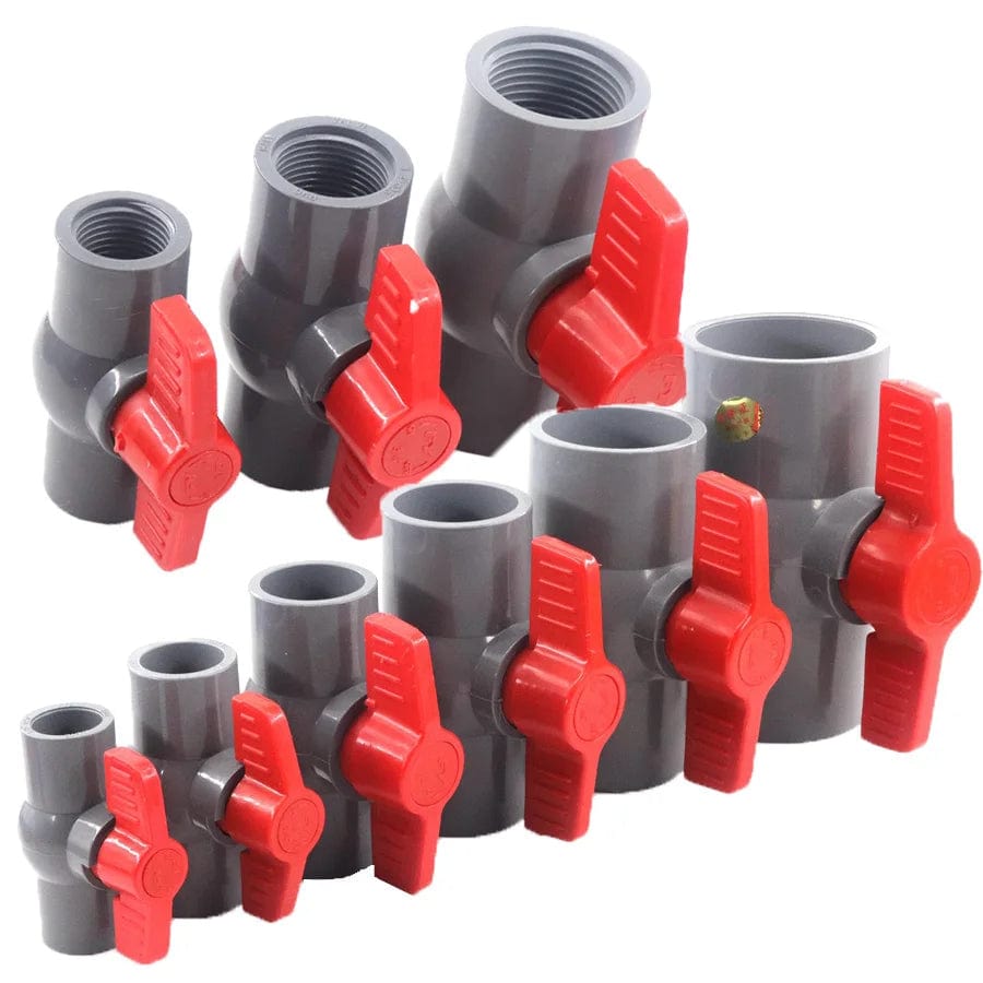 Planet Gates 1pc 1/2"~2" Thread and Socket Type Grey PVC Ball Valve Garden Irrigation Fittings Aquarium Fish Tank Switch Water Valve