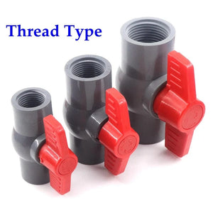 Planet Gates 1pc 1/2"~2" Thread and Socket Type Grey PVC Ball Valve Garden Irrigation Fittings Aquarium Fish Tank Switch Water Valve